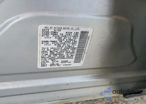 2008 Nissan Rogue S from USA, damaged, VIN JN8AS58T08W022894